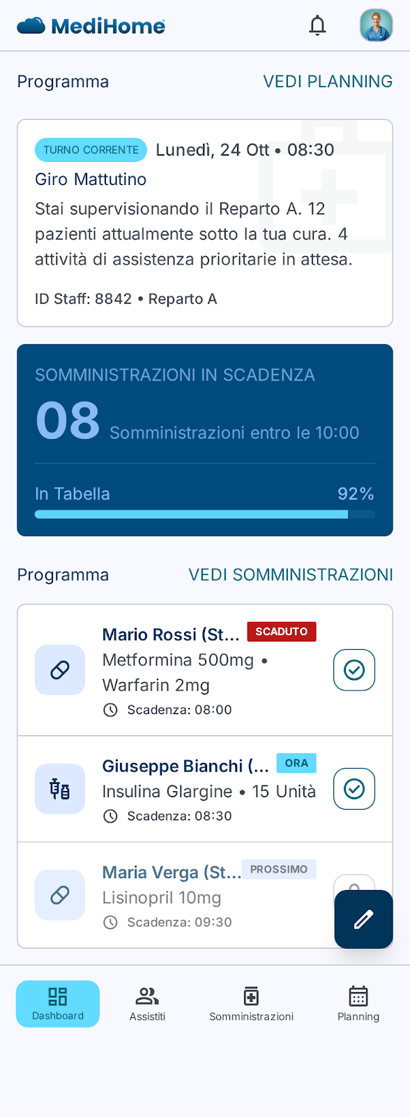Schermata MediMobile cartella assistito