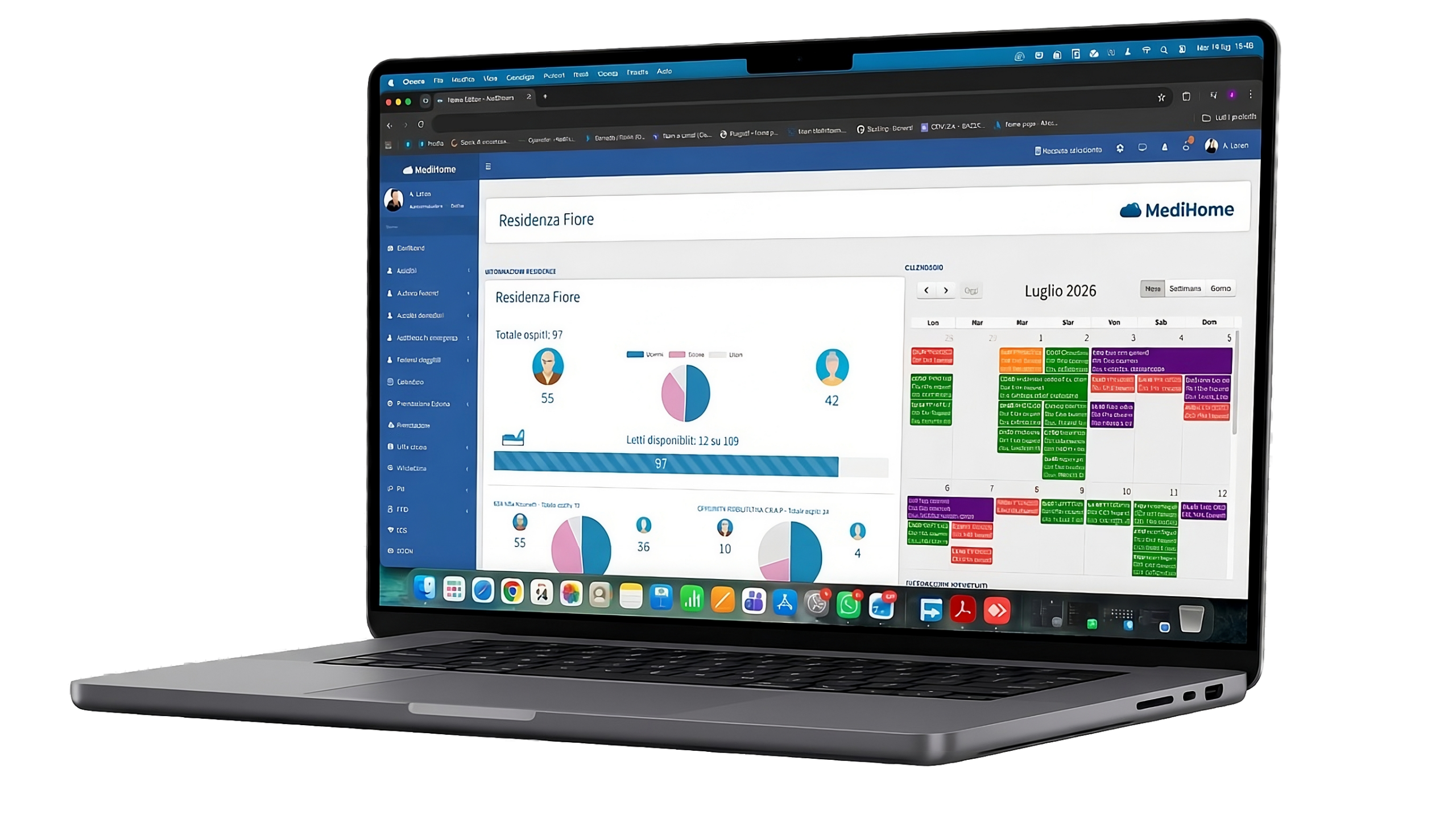 Schermata del software gestionale MediHome