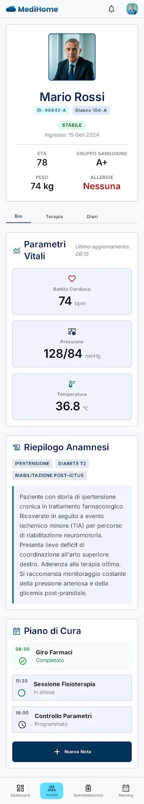 Schermata MediMobile programma e somministrazioni